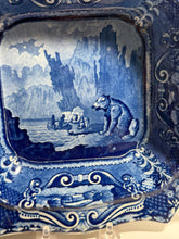 Load image into Gallery viewer, Staffordshire Blue Transfer Quadruped Covered Vegetable Dish Polar Bear Ca. 1825
