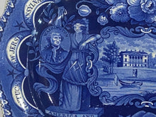 Load image into Gallery viewer, Historical Staffordshire Blue Platter States Pattern by Clews
