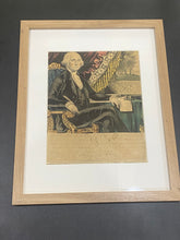 Load image into Gallery viewer, Signed Partial letter of George Washington First President Framed with Currier &amp; Ives Print
