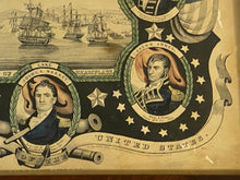 Load image into Gallery viewer, Original Navel Heros of the United States N. Currier &amp; Ives Battle of Lake Champlain
