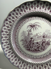 Load image into Gallery viewer, Historical Staffordshire Mulberry Transfer Plate Penns Treaty And Indians 1835
