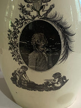 Load image into Gallery viewer, Staffordshire Creamware Liverpool Pitcher John Adams with Washington in Glory Large Eagle
