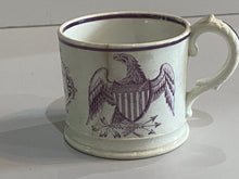 Load image into Gallery viewer, Staffordshire Pearlware Childs Mug The United States of America Eagles
