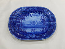 Load image into Gallery viewer, Historical Staffordshire Blue Platter Badminton Gloucestershire

