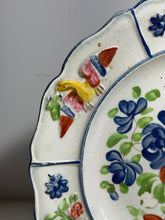 Load image into Gallery viewer, Staffordshire Floral Children’s Plate With Embossed Eagle Border Ca. 1820
