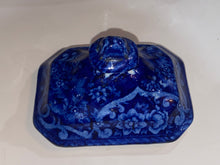 Load image into Gallery viewer, Historical Staffordshire Blue Teapot Boston Harbor Eagle
