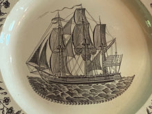 Load image into Gallery viewer, Staffordshire Creamware Liverpool Plate with American Ship
