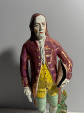 Load image into Gallery viewer, Staffordshire Pink Luster Figure Of Benjamin Franklin Ca. 1840’s
