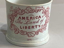Load image into Gallery viewer, Staffordshire Pearlware America Land of Liberty Pink Transfer Childs Mug
