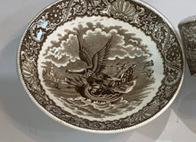 Load image into Gallery viewer, Historical Staffordshire Brown Transfer Eagle On Shell Cup and Saucer 1835
