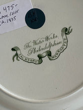 Load image into Gallery viewer, Historical Staffordshire Green Transfer Plate Water Works Philadelphia
