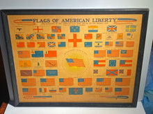 Load image into Gallery viewer, Vintage 1940 C. S. Hammond's Flags Of American Liberty Framed Print
