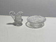 Load image into Gallery viewer, Boston And Sandwich Glass Lacy  Toy Pitcher And Basin Clear With Star Floral

