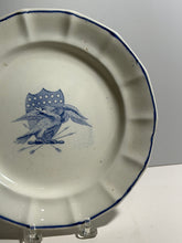 Load image into Gallery viewer, Historical Staffordshire Blue Eagle And Shield Dinner Plate Ca. 1830’s
