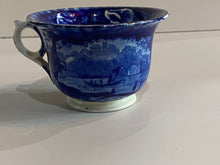 Load image into Gallery viewer, Historical Staffordshire Blue Wadsworth Tower Custard Cup
