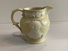 Load image into Gallery viewer, Staffordshire Jasperware George Washington and General Lafayette Tan Pitcher
