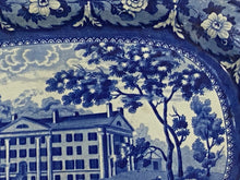 Load image into Gallery viewer, Historical Staffordshire Blue Platter Hartford Connecticut Deaf and Dumb Asylum
