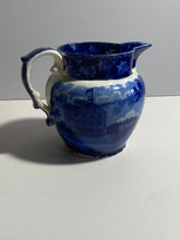 Load image into Gallery viewer, Historical Staffordshire Blue Pitcher Boston State House Scudder’s Museum 1825
