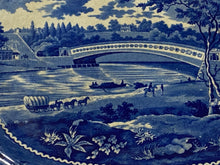 Load image into Gallery viewer, Historical Staffordshire Upper Ferry Bridge Over River Schuylkill Platter Philadelphia
