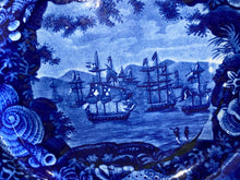 Load image into Gallery viewer, Historical Staffordshire Blue Plate Macdonough’s Victory 9 3/8”
