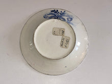 Load image into Gallery viewer, Historical Staffordshire Blue Copy Hand Painted Cup Plate Mitchell and Freemans Cybis 1950’s
