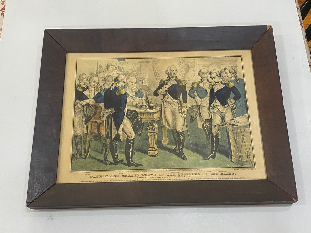 Original N. Currier & Ives Print Washington Taking Leave Of The Officers Of Army