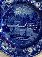 Load image into Gallery viewer, Historical Staffordshire Blue Plate Water Works Philadelphia with Side Wheeler
