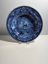Load image into Gallery viewer, Staffordshire Blue Transfer Soup Plate Tibetan Mule Deer Ca.
