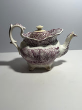 Load image into Gallery viewer, Historical Staffordshire Mulberry Teapot Eagle On Shell Ca. 1830’s
