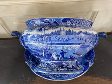 Load image into Gallery viewer, Historical Staffordshire Blue Soup Tureen Fairmount Near Philadelphia Ca. 1825
