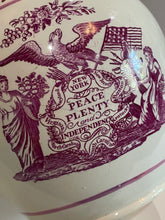 Load image into Gallery viewer, Historical Staffordshire Peace, Plenty and Independence and Success to the United States Pink Luster Pitcher Ca. 1820
