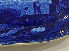 Load image into Gallery viewer, Historical Staffordshire Blue Platter Christianburg Danish Settlement on the Gold Coast of Africa
