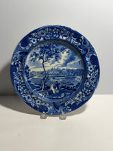 Load image into Gallery viewer, Historical Staffordshire Blue Dinner Plate Fairmount Near Philadelphia 1825 A

