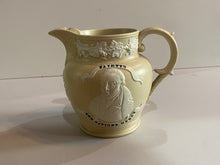 Load image into Gallery viewer, Staffordshire Jasperware George Washington and General Lafayette Tan Pitcher
