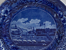 Load image into Gallery viewer, Historical Staffordshire Blue Dinner Plate Landing of Lafayette
