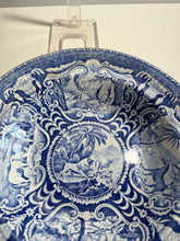 Load image into Gallery viewer, Staffordshire Blue Transfer Quadrupeds Soup Plate Lion Ca. 1825
