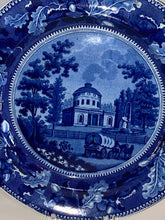 Load image into Gallery viewer, Historical Staffordshire Blue Water Works Philadelphia Plate Wagon
