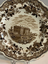 Load image into Gallery viewer, Historical Staffordshire Brown Transfer Plate The Presidents House Washington
