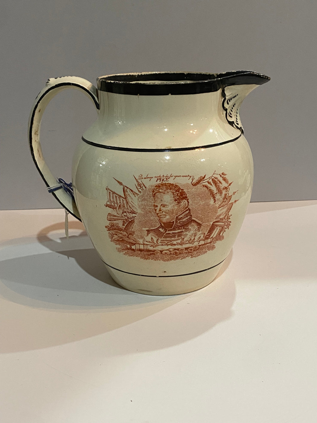 Staffordshire War Of 1812 Pitcher Commodore Perry Captain Pike 1815