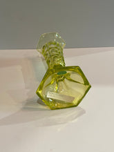 Load image into Gallery viewer, Antique Boston and Sandwich Company Canary Thumbprint Vase Ca. 1840

