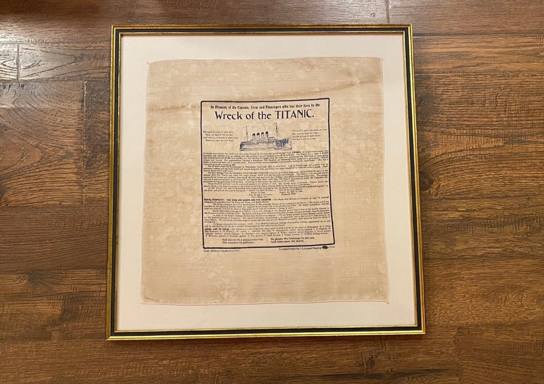 Rare Historical Kerchief Handkerchief Wreck Of Titanic Memorial 1912