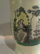 Load image into Gallery viewer, Staffordshire Creamware Liverpool Pitcher Polychrome American Ship and Sailor Scenes
