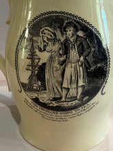 Load image into Gallery viewer, Staffordshire Creamware Liverpool Pitcher Map of East Coast Tom Truelove Going to Sea
