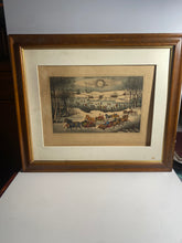 Load image into Gallery viewer, Original Currier &amp; Ives Type Print Moon Light Central Park Haskell Allen
