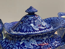 Load image into Gallery viewer, Historical Staffordshire Blue Tea Set with View of Quebec Canada Ca. 1825
