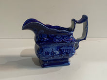 Load image into Gallery viewer, Historical Staffordshire Blue Creamer Mount Vernon Seat of the Late General Washington
