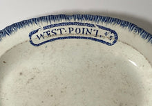 Load image into Gallery viewer, Staffordshire Pearlware Blue Edge Leeds Platter West Point Service Ca. 1820
