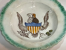 Load image into Gallery viewer, Staffordshire Pearlware Green Edge Leeds Eagle and Shield Cup Plate
