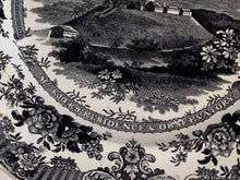 Load image into Gallery viewer, Historical Staffordshire Black Transfer Plate MR. Kjaers Residence &amp; Observatory Saint Thomas 1835
