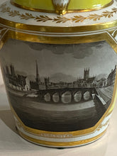 Load image into Gallery viewer, Chamberlain’s Worcester Pitcher Yellow With Gilt View Of Worcester Ca. 1840’s
